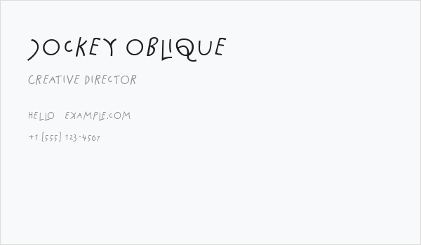 Jockey Oblique Business Card