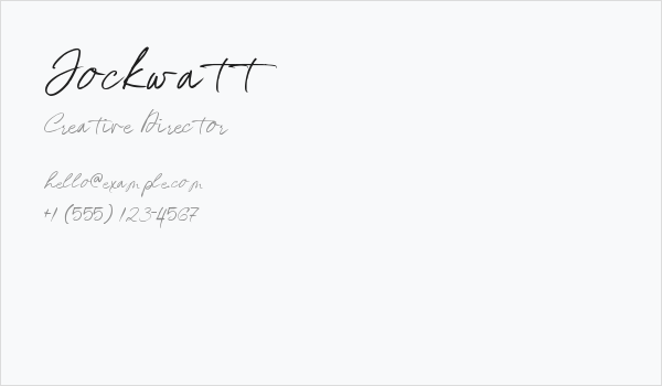 Jockwatt Business Card