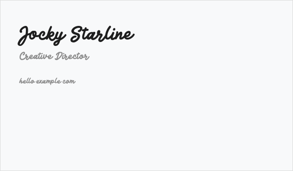 Jocky Starline Business Card