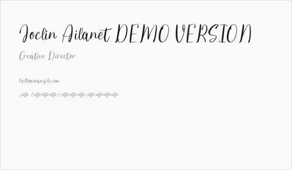 Joclin Ailanet DEMO VERSION Business Card