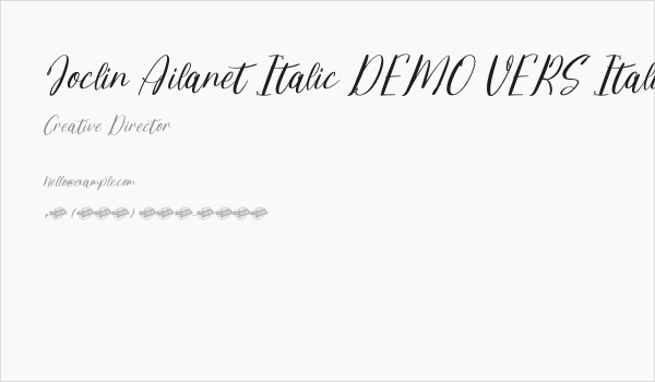 Joclin Ailanet Italic DEMO VERS Italic Business Card