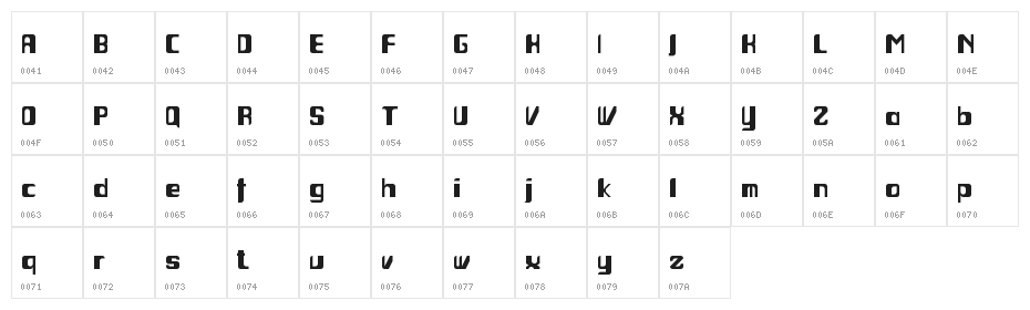 Jocoba Regular Character Map