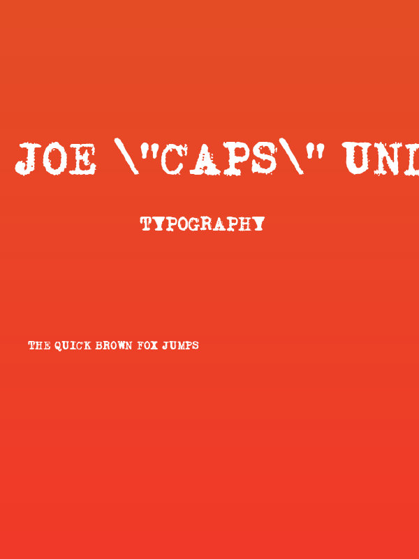 Joe "Caps" Underwood Poster