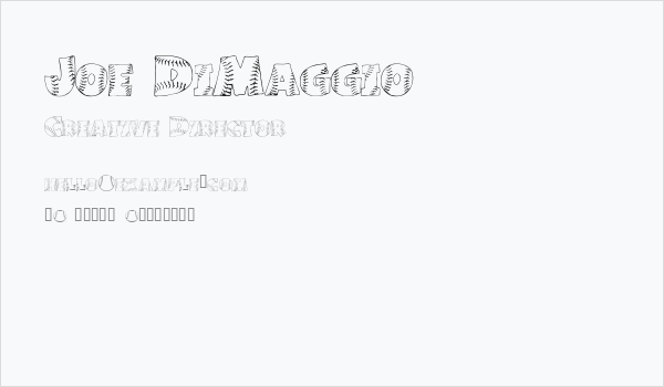 Joe DiMaggio Business Card