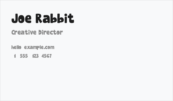 Joe Rabbit Business Card