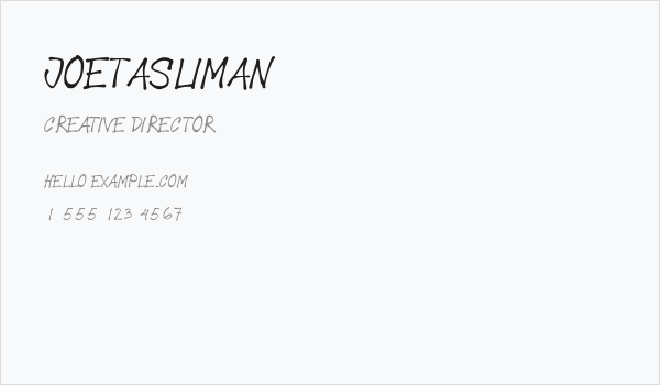 JoeTasliman Business Card