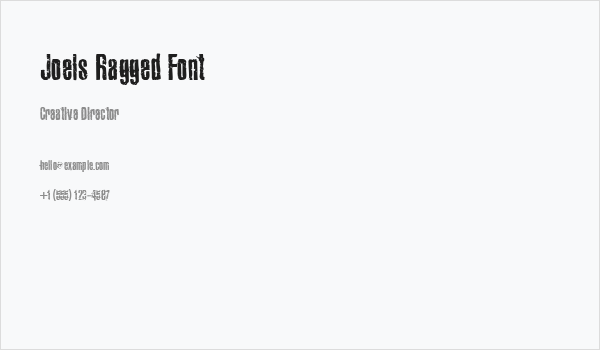 Joels Ragged Font Business Card