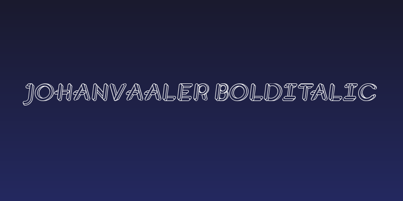 JohanVaaler BoldItalic Social Header