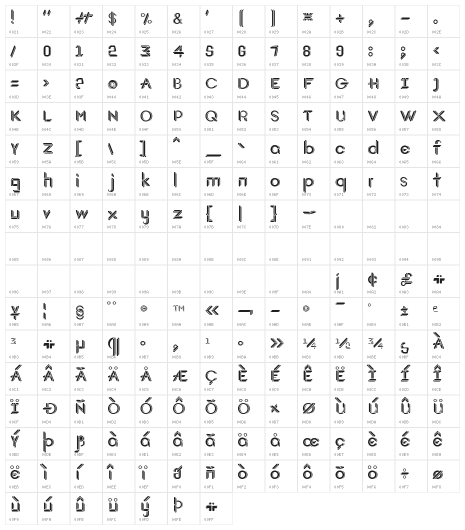 JohanVaaler SolidBold Character Map