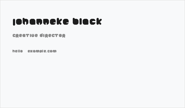 Johanneke Black Business Card
