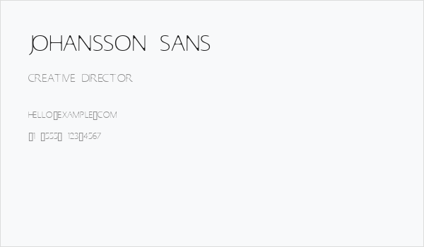 Johansson Sans Business Card