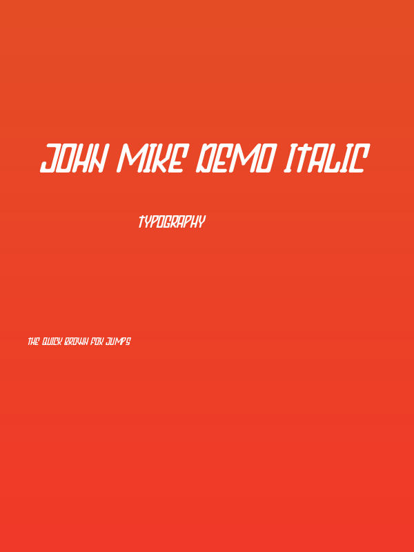 John Mike Demo Italic Poster