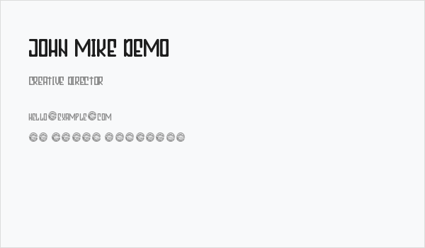 John Mike Demo Business Card