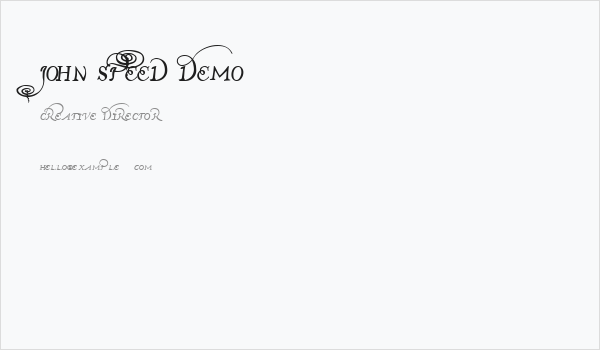 John Speed Demo Business Card