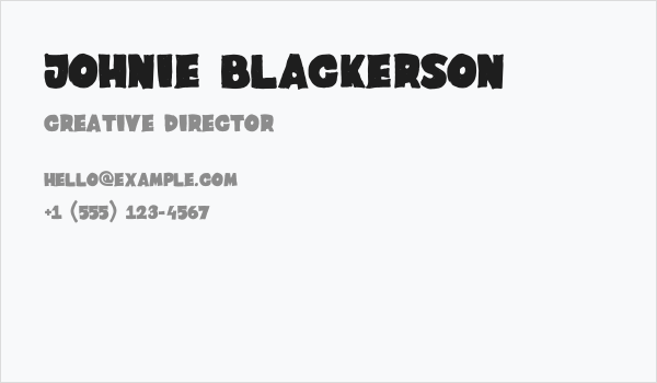 Johnie Blackerson Business Card
