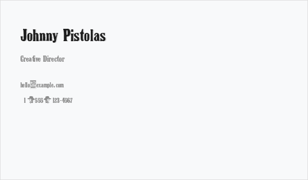 Johnny Pistolas Business Card