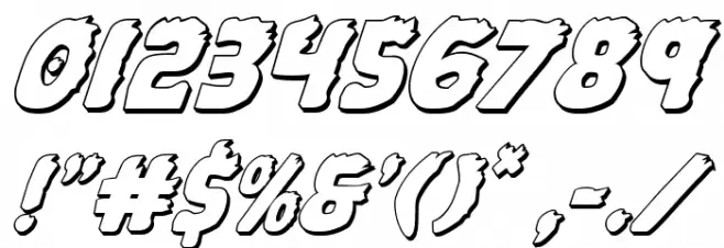 Johnny Torch 3D Italic Font OTHER CHARS