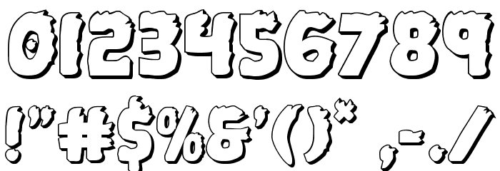 Johnny Torch 3D Regular Font OTHER CHARS