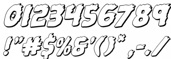 Johnny Torch 3D Rotalic Font OTHER CHARS