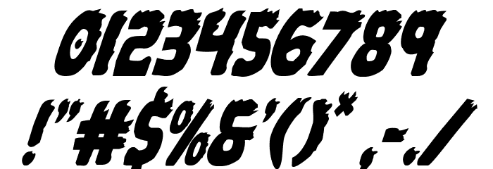 Johnny Torch Condensed Italic Font OTHER CHARS