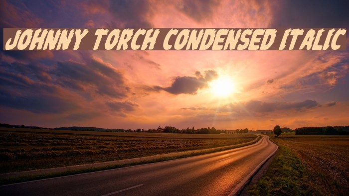Johnny Torch Condensed Italic Font examples