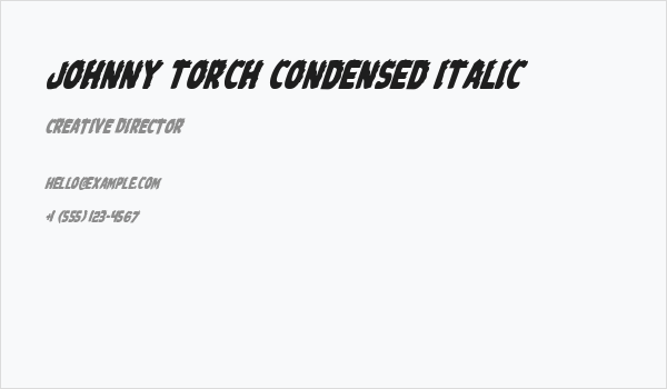 Johnny Torch Condensed Italic Business Card
