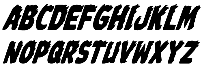 Johnny Torch Condensed Italic Font LOWERCASE