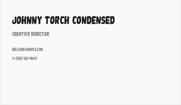 Johnny Torch Condensed Business Card