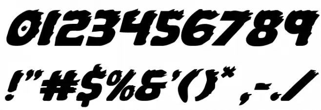 Johnny Torch Expanded Italic フォント その他の文字