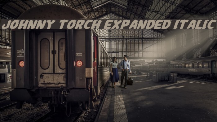Johnny Torch Expanded Italic फ़ॉन्ट examples