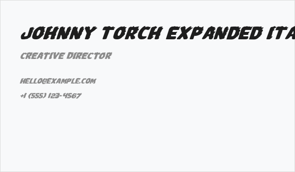 Johnny Torch Expanded Italic Business Card