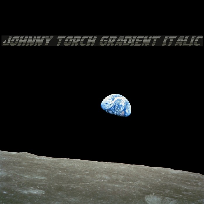 Johnny Torch Gradient Italic Font examples