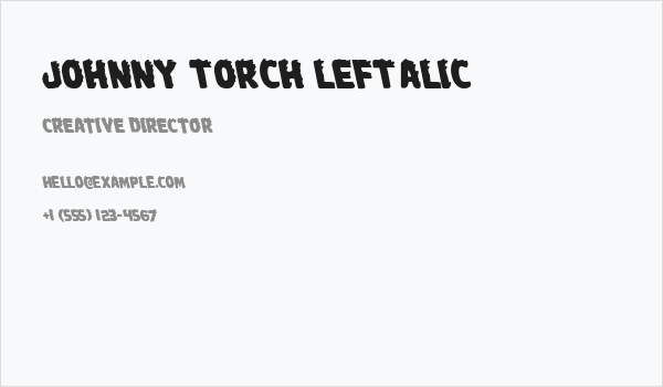 Johnny Torch Leftalic Business Card