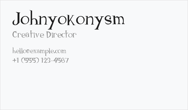 Johnyokonysm Business Card