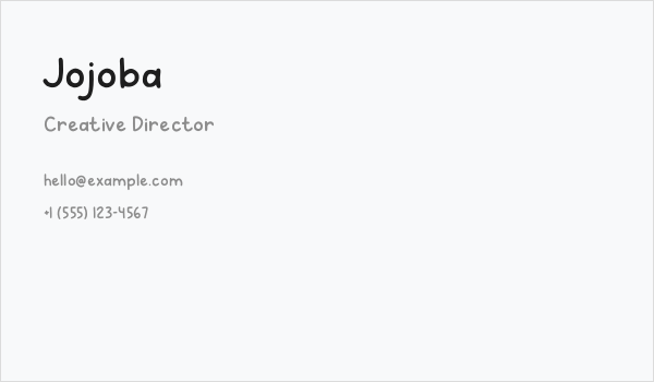 Jojoba Business Card