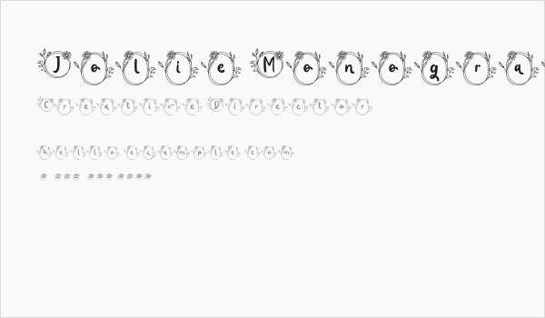 Jolie Monogram Regular Business Card