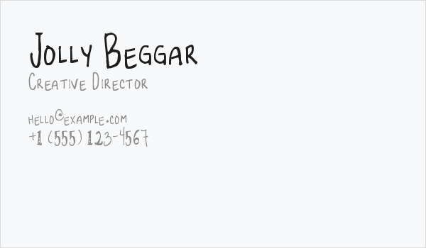 Jolly Beggar Business Card