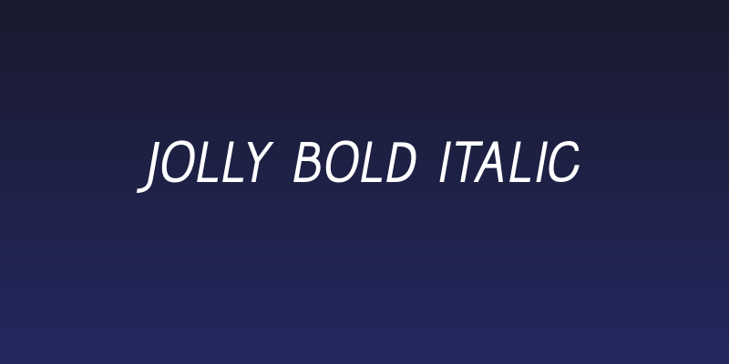 Jolly Bold Italic Social Header