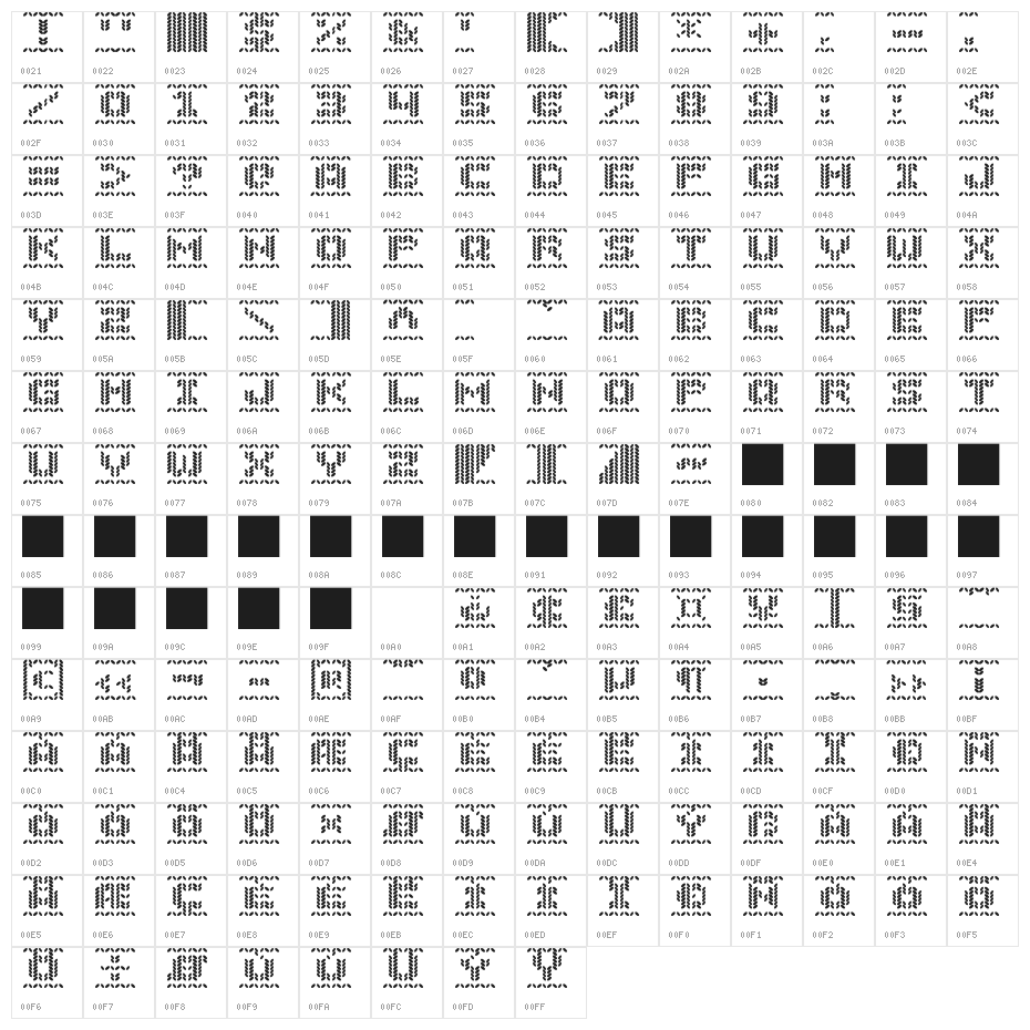 Jolly Sweater Bold Character Map