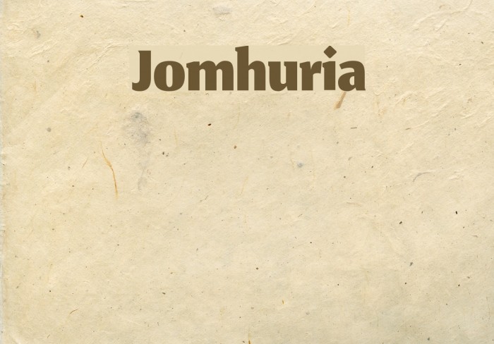Jomhuria Font examples