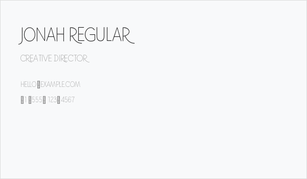 Jonah Regular Business Card