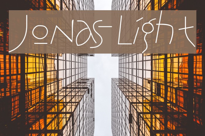 Jonas-Light Font examples