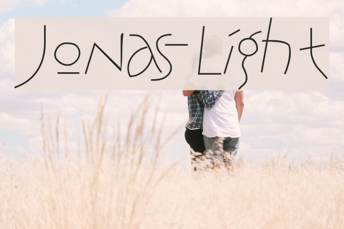 Jonas-Light Font examples