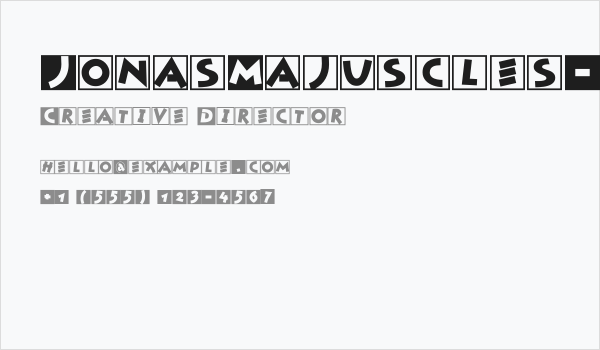JonasMajuscles-Bold2007 Business Card