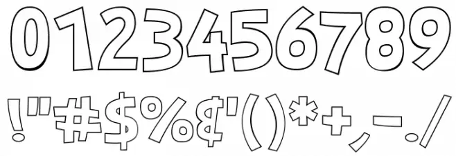 Jones Outline Font OTHER CHARS