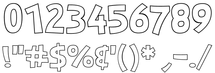 Jones Outline Font OTHER CHARS