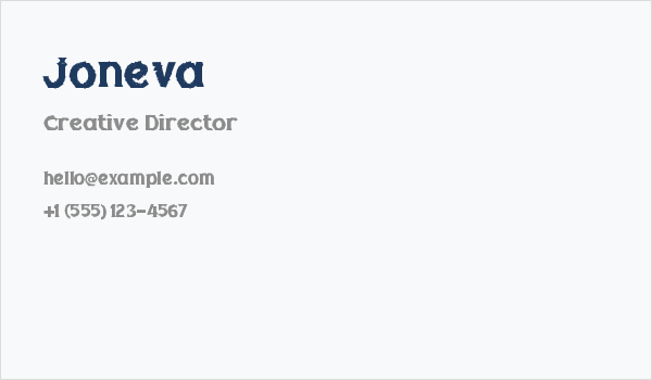 Joneva Business Card