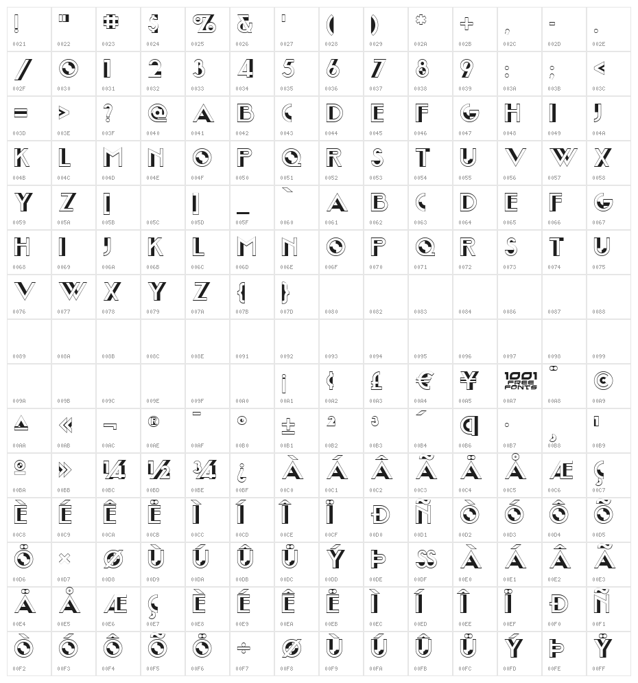 Joost A Millionaire NF Character Map