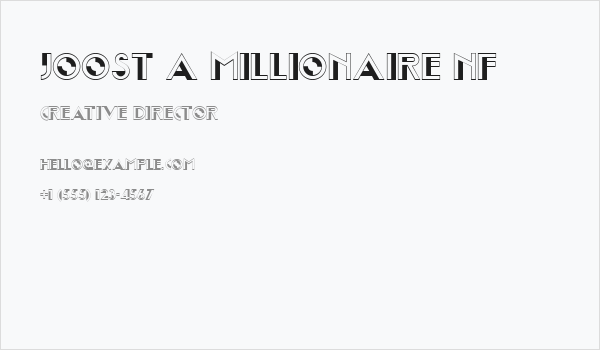 Joost A Millionaire NF Business Card