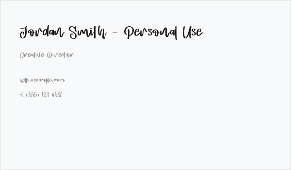 Jordan Smith - Personal Use Business Card